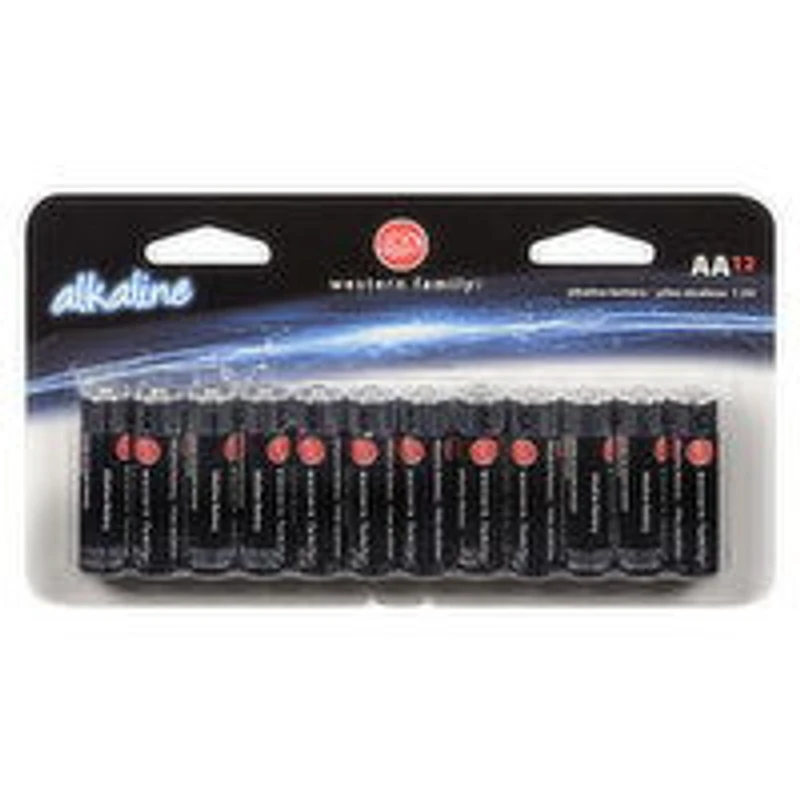Western Family - WF Alkaline AA Batteries, 12 Each