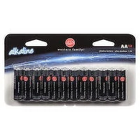 Western Family - WF Alkaline AA Batteries, 12 Each