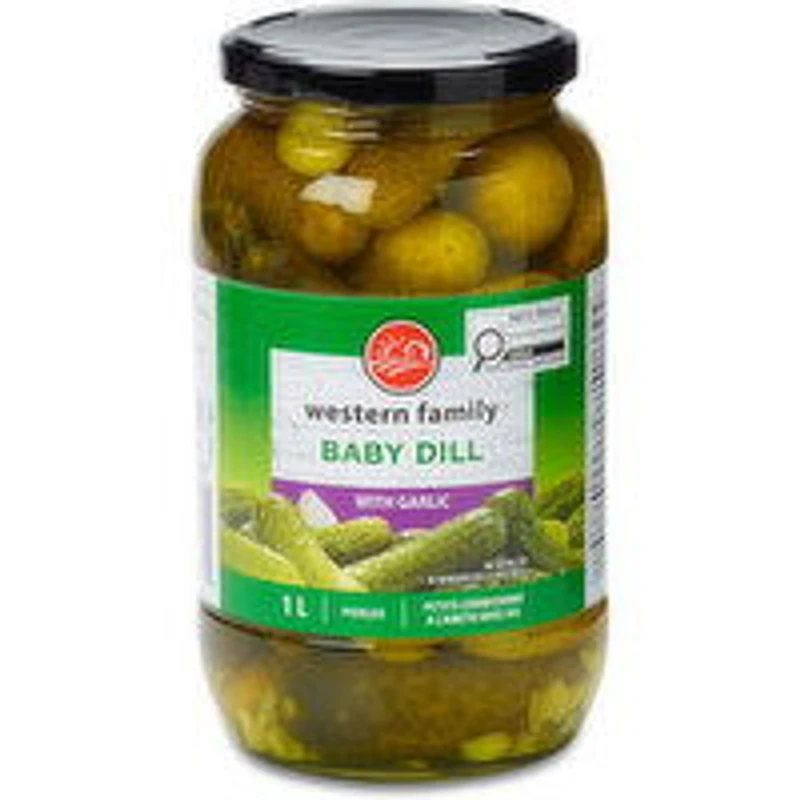 Western Family - Baby Dill Pickles with Garlic, 1 Litre