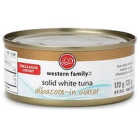 Western Family - Solid White Albacore Tuna in Water, 170 Gram