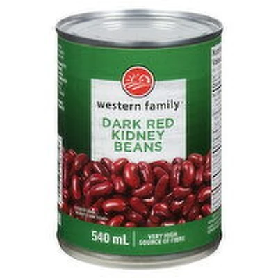 Western Family - Dark Red Kidney Beans, 540 Millilitre