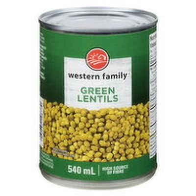 Western Family - Lentil Beans, 540 Millilitre