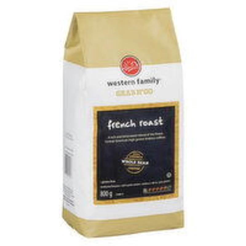 Western Family - Whole Bean Coffee, French Roast, 800 Gram