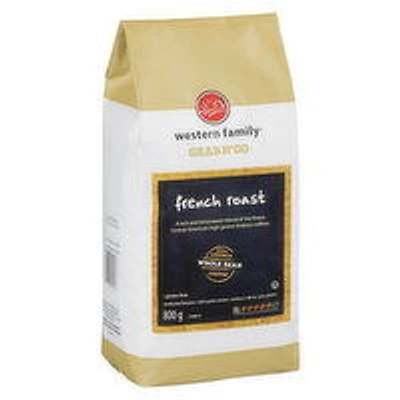 Western Family - Whole Bean Coffee, French Roast, 800 Gram