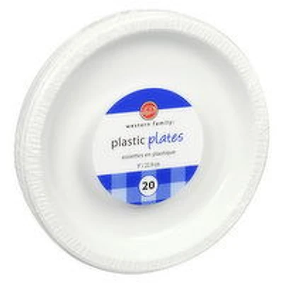 Western Family - Plastic Plates 9in, 20 Each