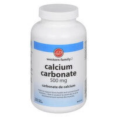 Western Family - Calcium Carbonate 500mg, 200 Each