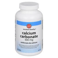 Western Family - Calcium Carbonate 500mg, 200 Each
