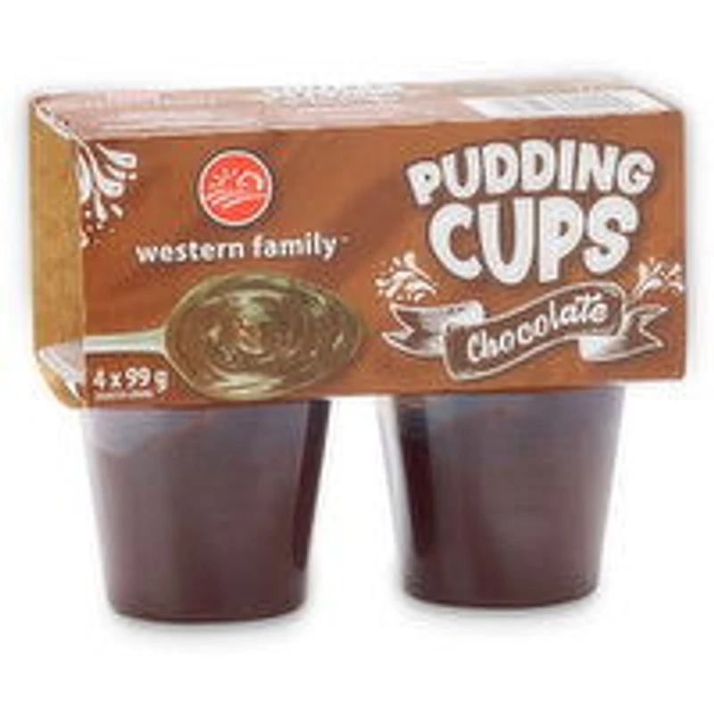 Western Family - Pudding Cups, Chocolate, 4 Each