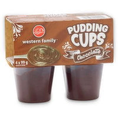 Western Family - Pudding Cups, Chocolate, 4 Each
