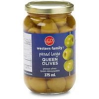 Western Family - Pitted Large Queen Olives, 375 Millilitre