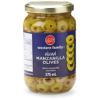 Western Family - Sliced Manzanilla Olives, 375 Millilitre