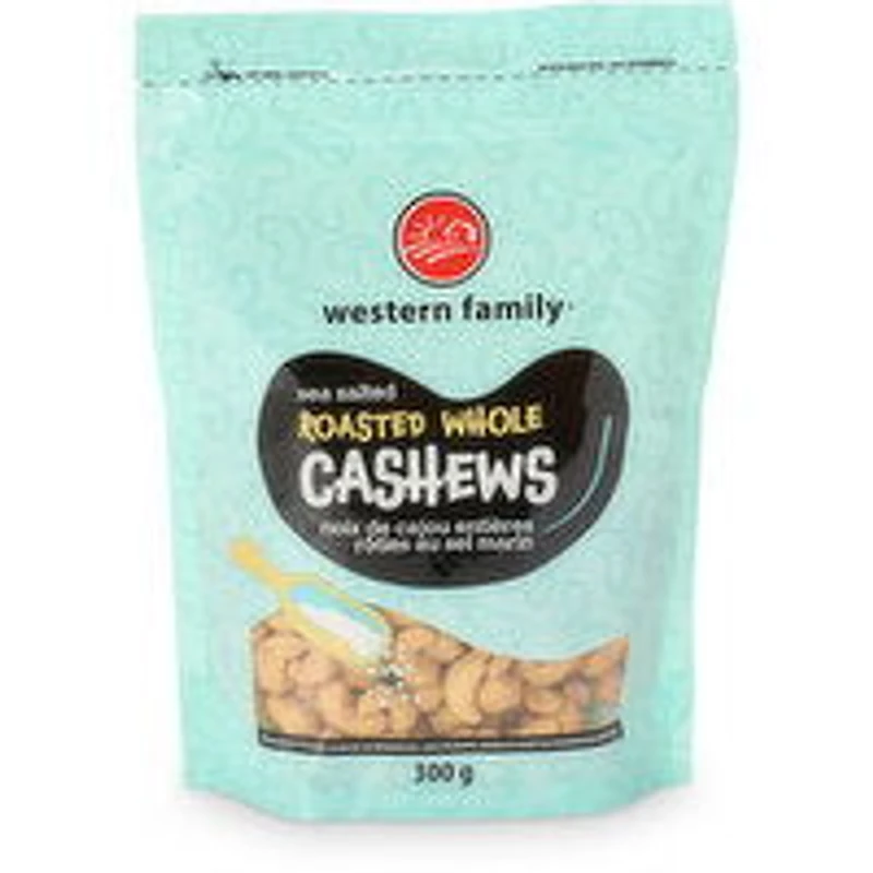 Western Family - Roasted Whole Cashews Sea Salt, 300 Gram