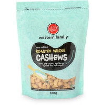 Western Family - Roasted Whole Cashews Sea Salt, 300 Gram