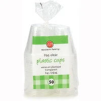 Western Family - Clear Plastic Cups - 7 oz, 50 Each