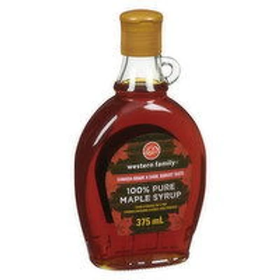 Western Family - 100% Pure Maple Syrup, Dark, 375 Millilitre
