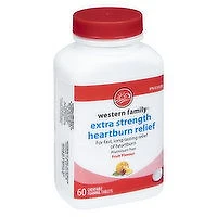 Western Family - Extra Strength Heartburn Relief - Fruit Flavour, 60 Each