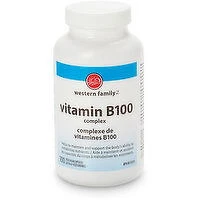 Western Family - VITAMIN B100 COMPLEX CAPSULE, 100 Each