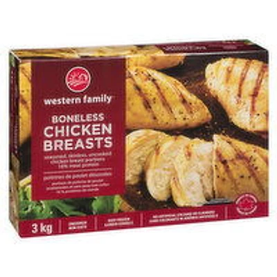Western Family - Boneless Chicken Breasts, Frozen, 3 Kilogram