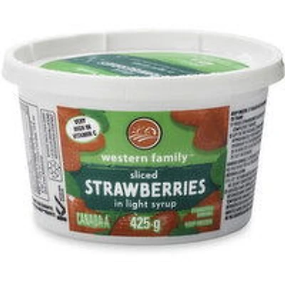Western Family - Sliced Strawberries In Light Syrup, 425 Gram