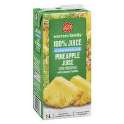 Western Family - Pineapple Juice Unsweetened, 1 Litre