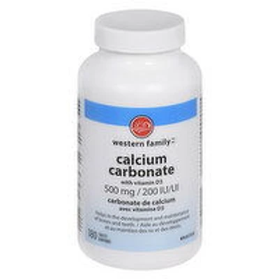 Western Family - Calcium With Vitamin D, 200 Each