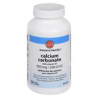 Western Family - Calcium With Vitamin D, 200 Each
