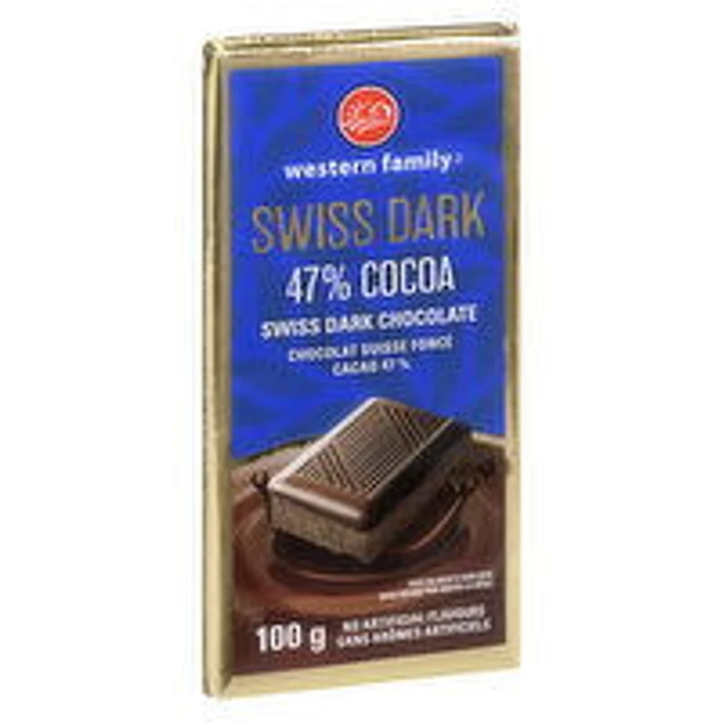 Western Family - Swiss Dark Chocolate Bar, 100 Gram
