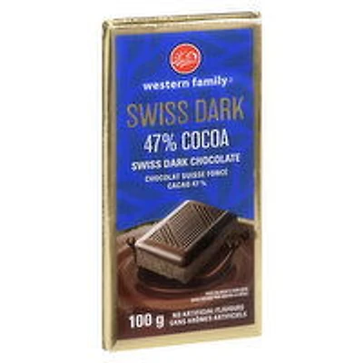 Western Family - Swiss Dark Chocolate Bar, 100 Gram