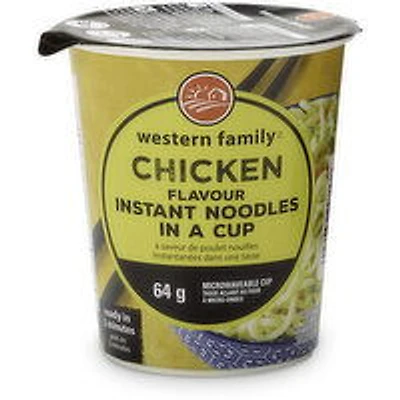Western Family - Chicken Flavour Instant Noodle Cup, 64 Gram