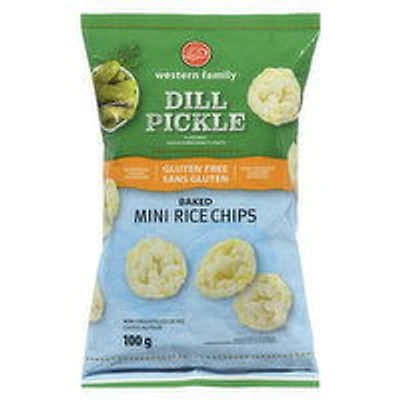 Western Family - Crunchy Mini Rice Chips - Dill, 100 Gram