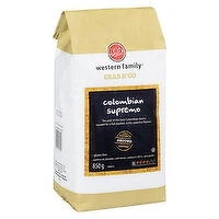 Western Family - Whole Bean Coffee, Colombian Supremo, 850 Gram
