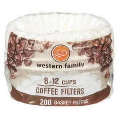 Western Family - Basket Coffee Filters 8-12 Cups, 200 Each