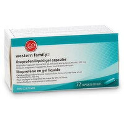 Western Family - WF IBUPROFEN LIQUID GELS CAPSULES, 72 Each