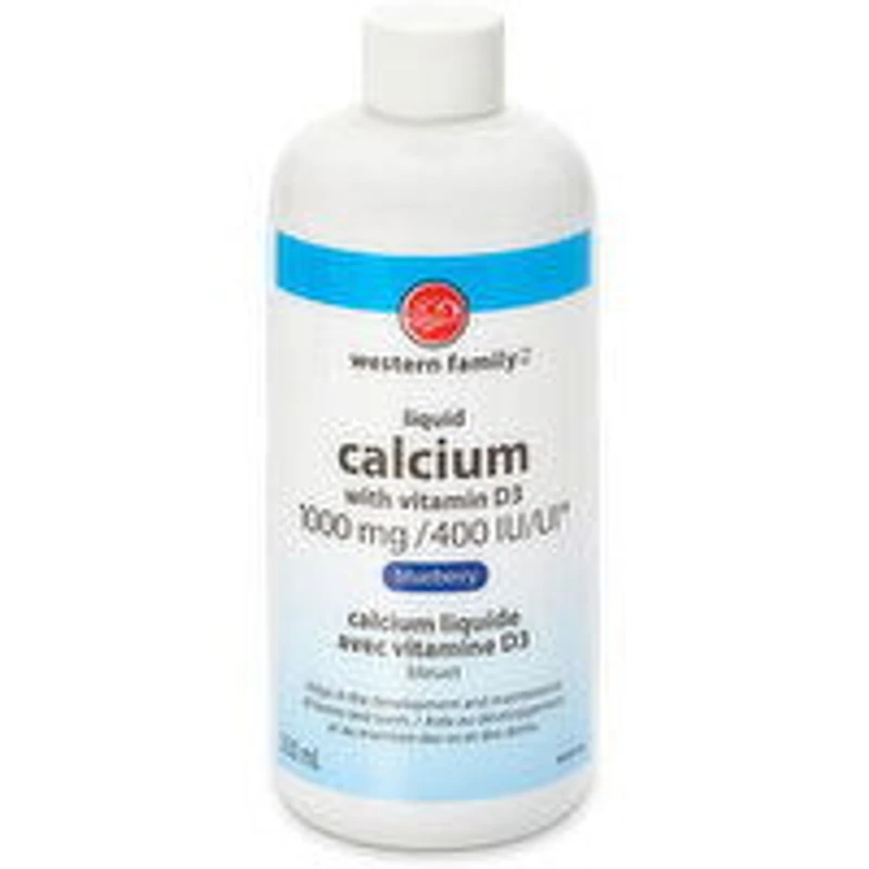 Western Family - Liquid Calcium Blueberry, 500 Millilitre