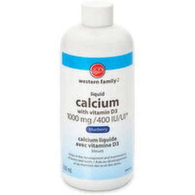 Western Family - Liquid Calcium Blueberry, 500 Millilitre
