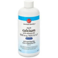 Western Family - Liquid Calcium Blueberry, 500 Millilitre