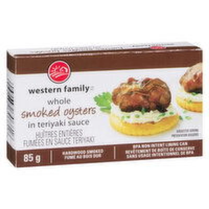 Western Family - Whole Smoked Oysters in Teriyaki Sauce, 85 Gram