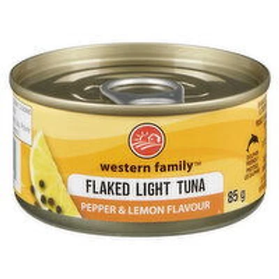Western Family - Flaked Light Tuna Lemon & Pepper, 85 Gram
