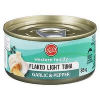 Western Family - Flaked Light Tuna Garlic & Pepper, 85 Gram