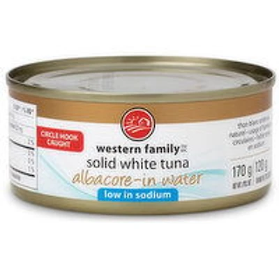 Western Family - Solid White Albacore Tuna in Water - Low Sodium, 170 Gram