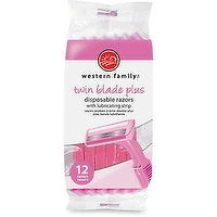 Western Family - Twin Blade Plus Disposable Razors, 12 Each