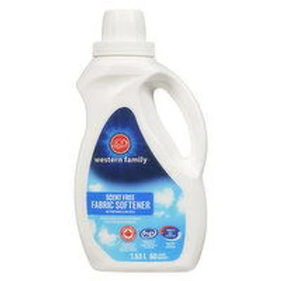 Western Family - Ultra Liquid Fabric Softener - Scent Free, 1.5 Litre