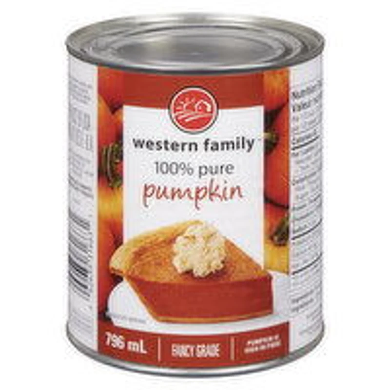 Western Family - 100% Pure Pumpkin Filling, 796 Millilitre