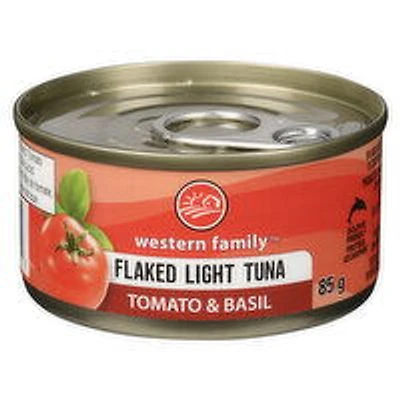 Western Family - Flaked Light Tuna Tomato & Basil, 85 Gram