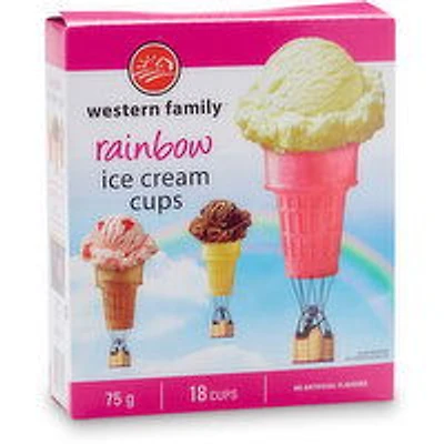 Western Family - Ice Cream Cups, Rainbow, 18 Each