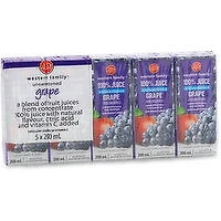 Western Family - Unsweetened 100% Grape Juice, 5x200mL, 1 Each