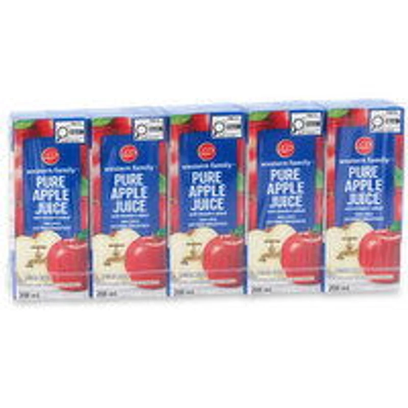Western Family - Pure Apple 100% Juice, 5x200mL, 5 Each