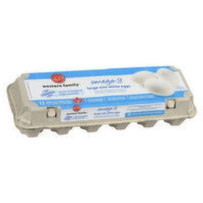 Western Family - Omega 3 Large White Eggs, 12 Each