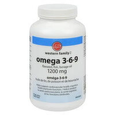 Western Family - Omega 3-6-9 1200mg, 180 Each