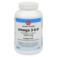 Western Family - Omega 3-6-9 1200mg, 180 Each